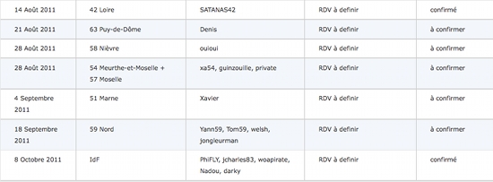 Vespa Acma : calendrier 2011