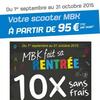 MBK rentrée : 10x sans frais et taux de 2.9%