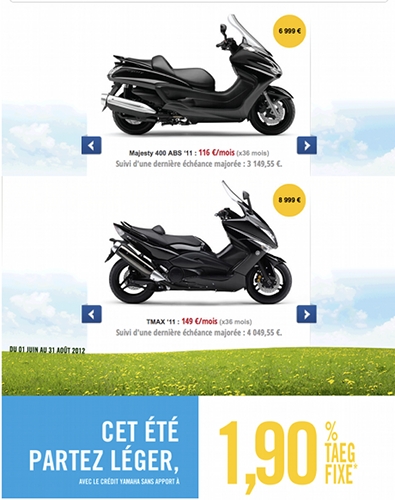 Yamaha : taux à 1.90%
