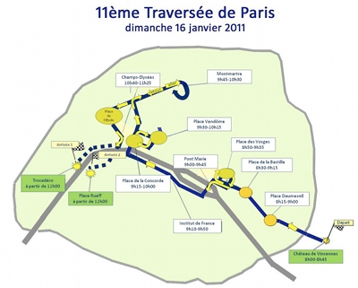 Traversée de Paris 16 janvier 2011