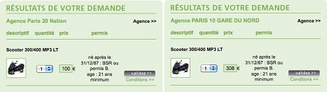 Ada : location de scooter Mp3 